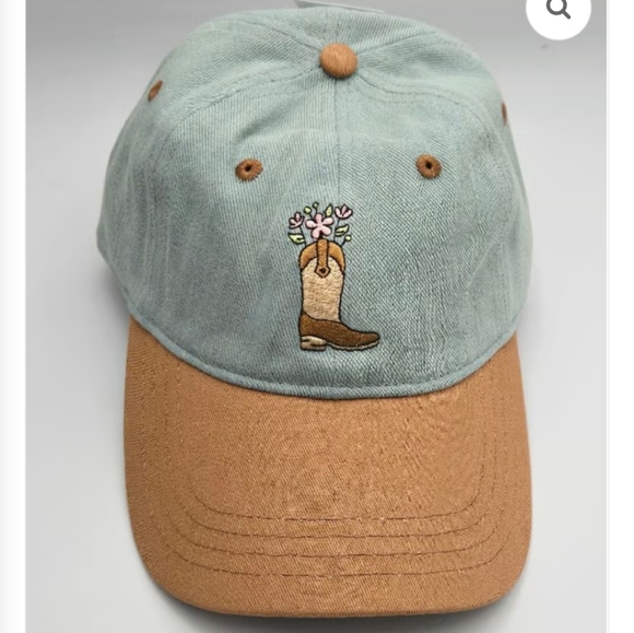 Frasier Sterling Accessories - Frasier Sterling Embroidered Baseball Hat Blue/Brown Cowboy Boot, Western,Floral